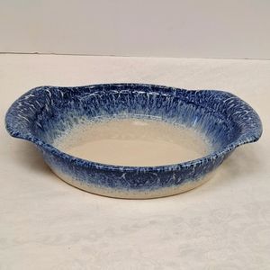 LIBBEY ceramic 9 x 13  blue drip  glaze  baking  dish
